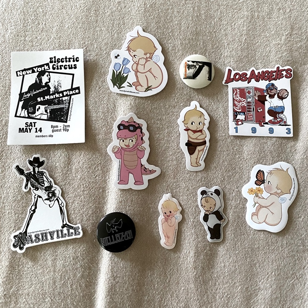 Brandy Melville Sticker and Pin Pack